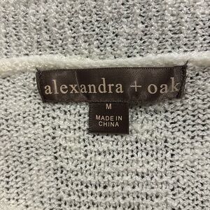 Alexandra + Oak off white Mesh 3/4 sleeves open cardigan Sz M